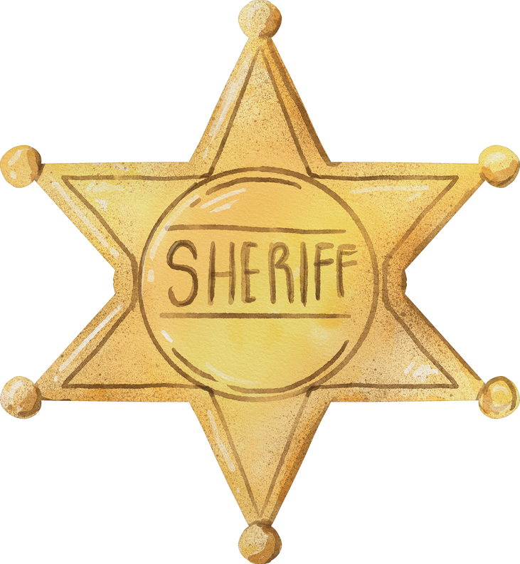 watercolor sheriff badge